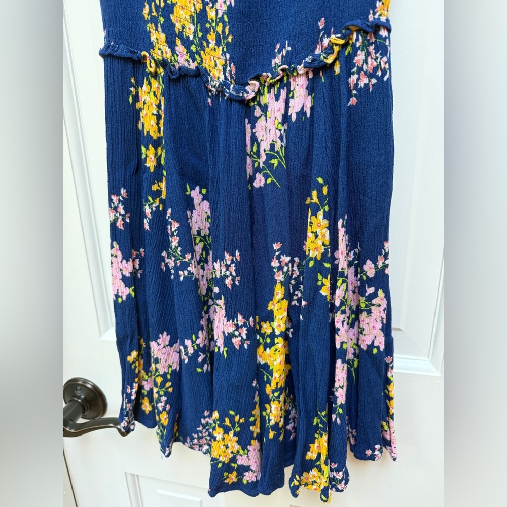Lulus Fairytale Bliss Navy Blue Floral Print Skater Dress - Picture 5 of 11